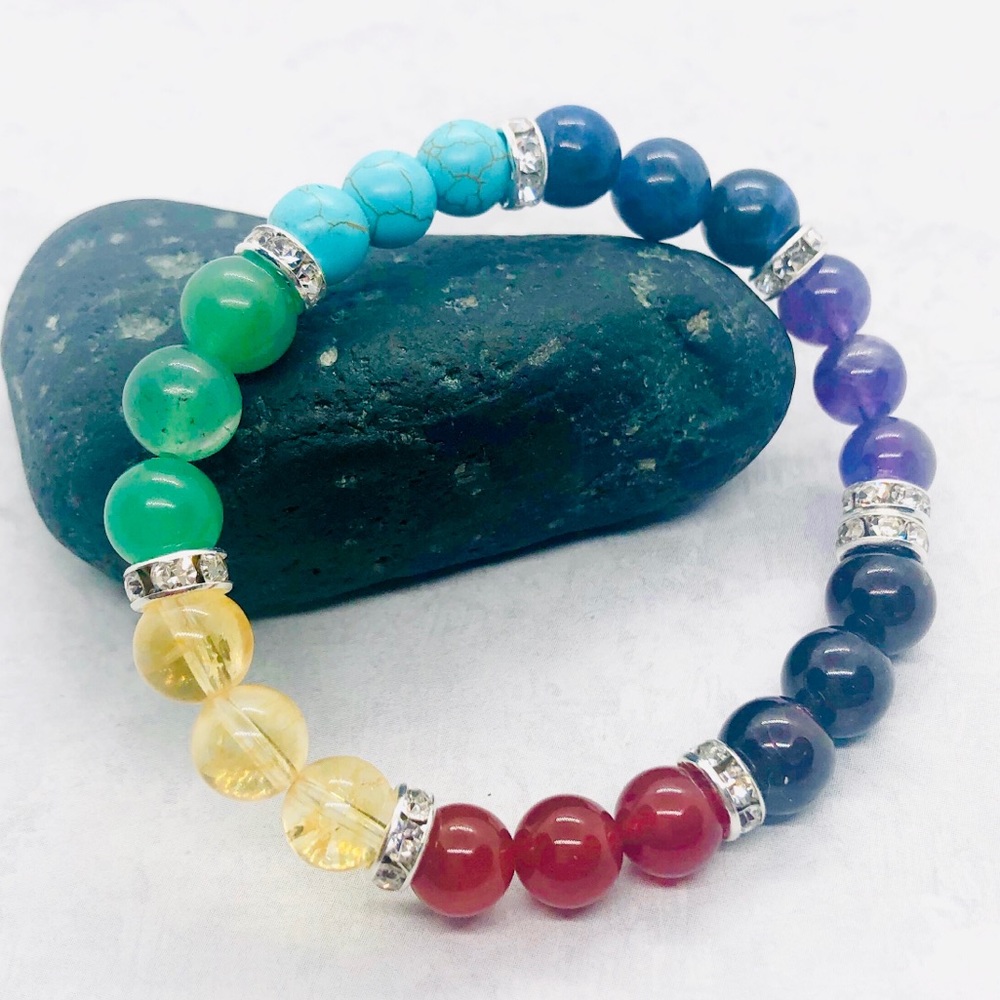 NEW Chakra Genuine Gemstone Healing Bracelet